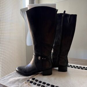 Franco Sarto Black Cleveland Tall Boots. Equestrian Style. Size 8.5 Wide Calf
